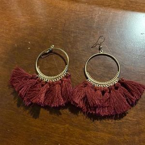 Burgundy earrings